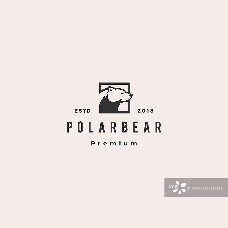 复古风北极熊Logo图标图片素材