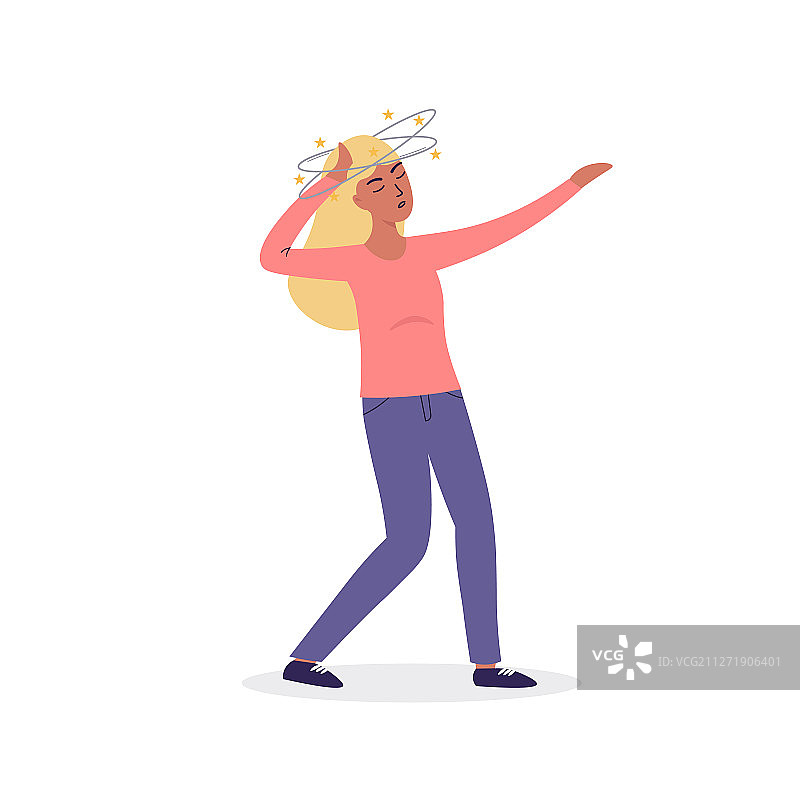 头晕症状的女人图片素材