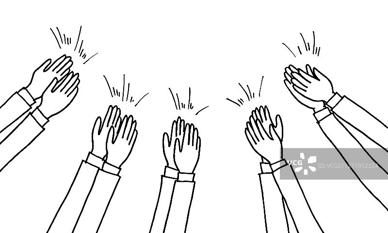 手绘草图风格鼓掌的人手图片素材