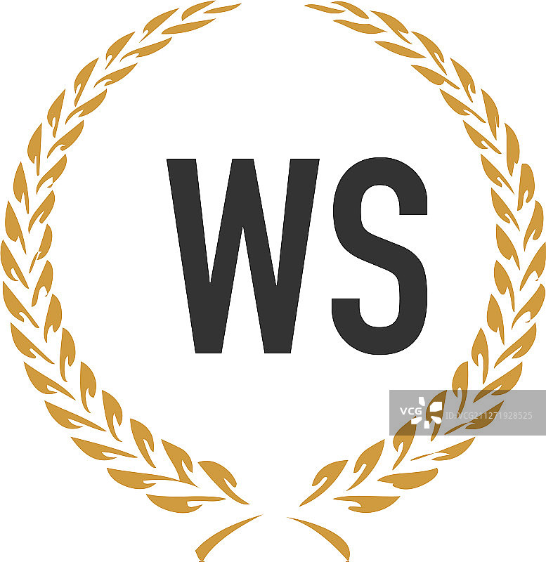 字母WS麦穗奢华极简标志图片素材