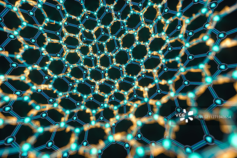发光的生物链接结构 三维渲染图片素材