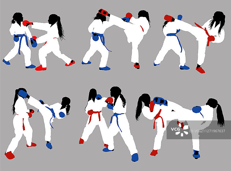 空手道女孩训练图片素材