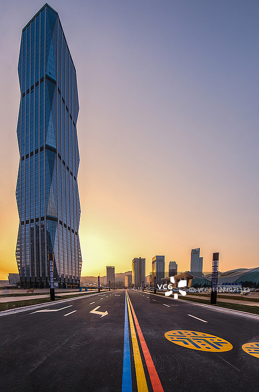 夕照CBD图片素材