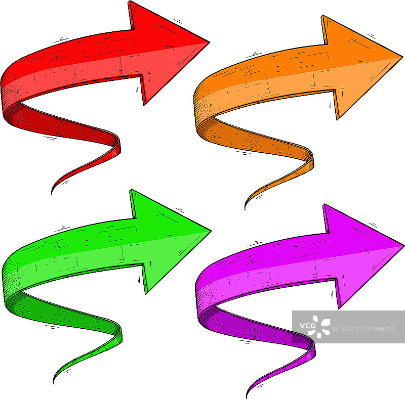 卷曲的前进箭头标志图片素材