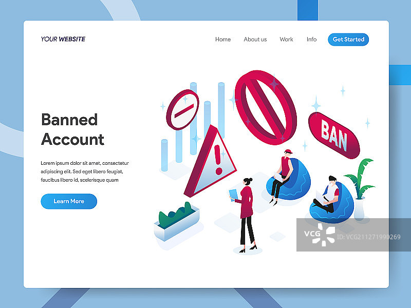 2.5D禁用账户登录页模板图片素材