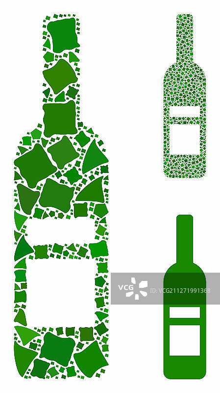酒瓶马赛克图标碎片图片素材