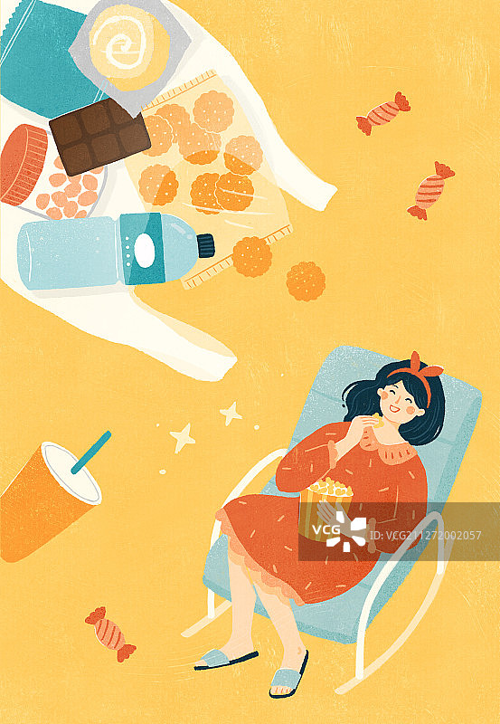 吃零食的女孩图片素材