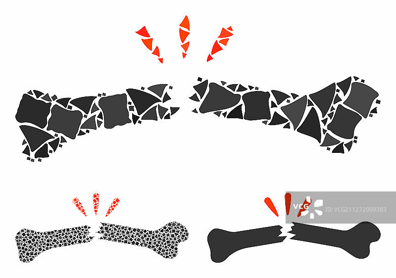 断骨马赛克块状元素图标图片素材