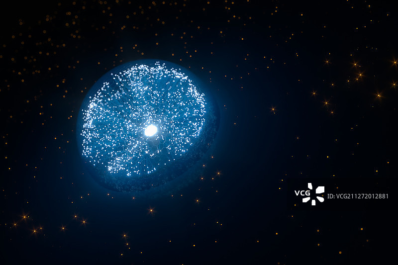 黑暗中的金色星火光斑 三维渲染图片素材