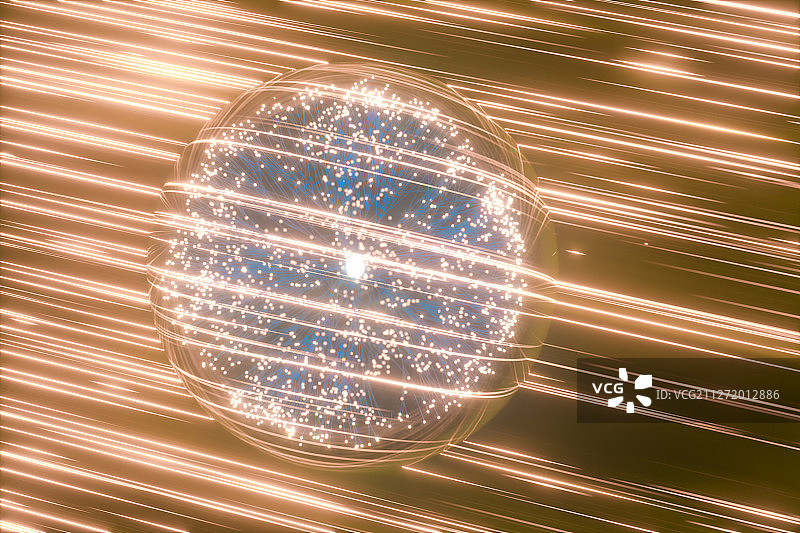 黑暗中的金色星火光斑 三维渲染图片素材