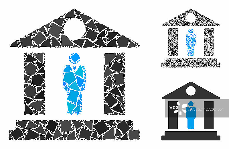 博物馆管理员马赛克图标元素图片素材