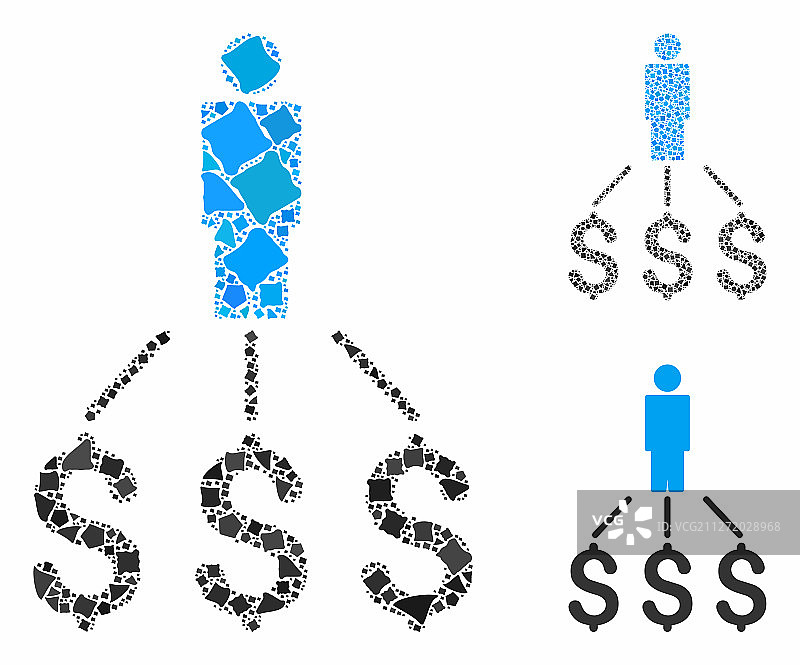 人物支出马赛克图标颤抖元素图片素材