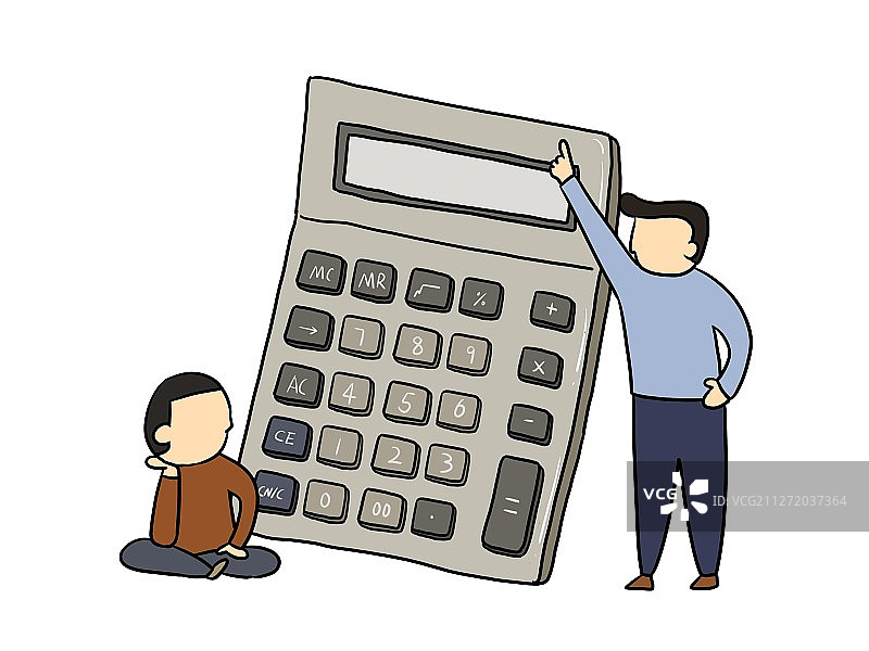 插画：计算器经济小人图片素材