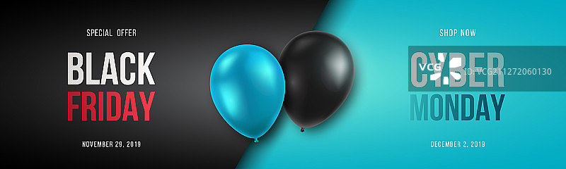 黑色星期五和网络星期一banner图片素材