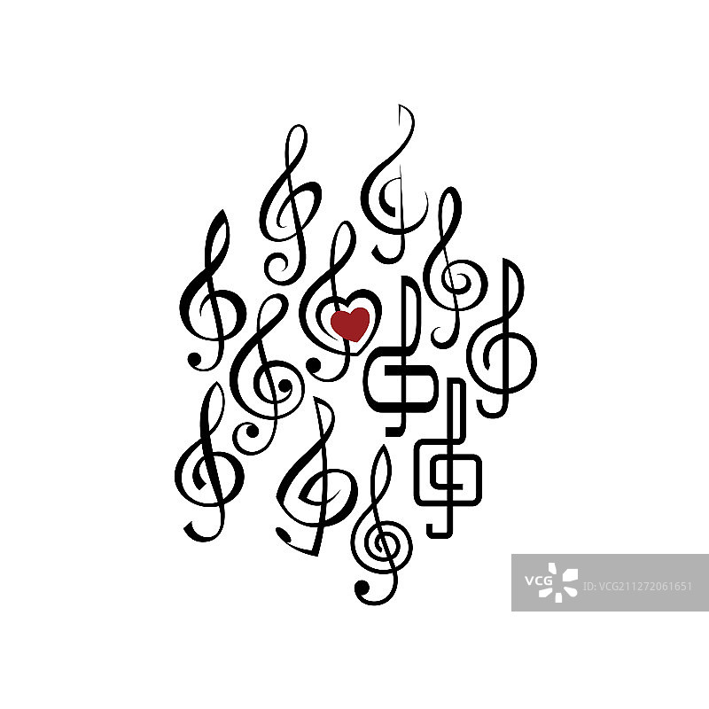 高音谱号组合图片素材