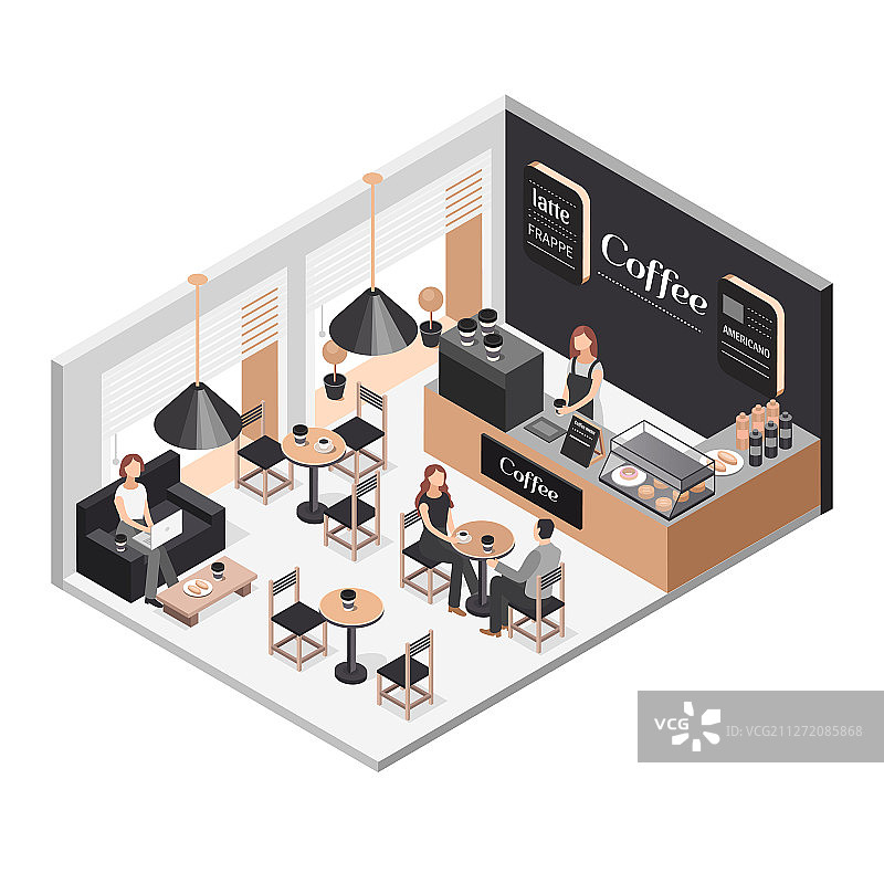 2.5D咖啡店图片素材