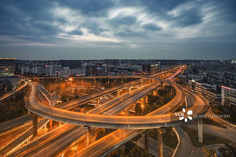 成都立交桥夜景图片素材