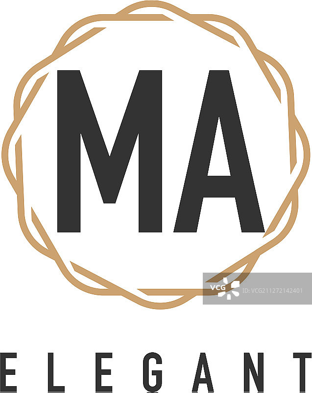 MA字母奢华简约logo图片素材