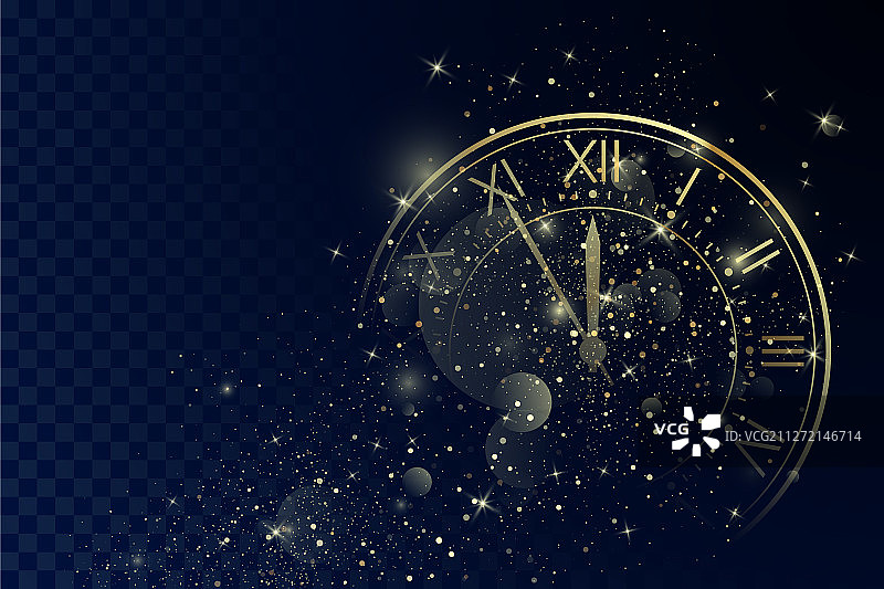 带有罗马数字的金色时钟表盘图片素材
