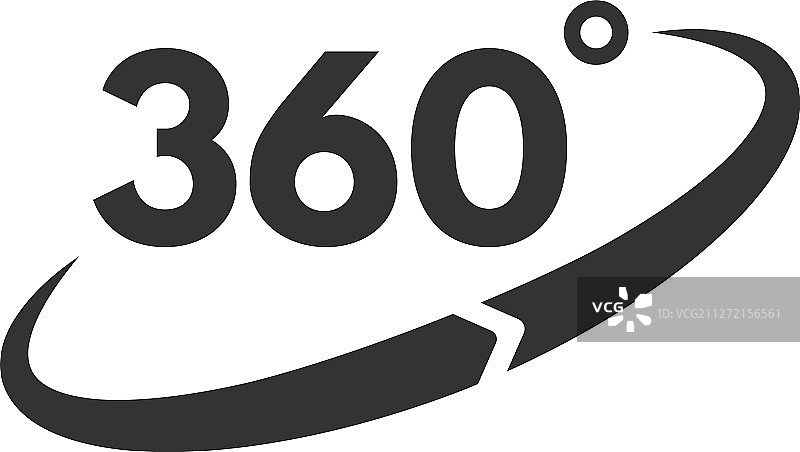 360度黑色图标圆形旋转全景图片素材