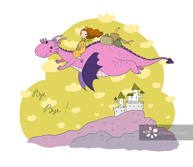 公主骑在龙女王上图片素材