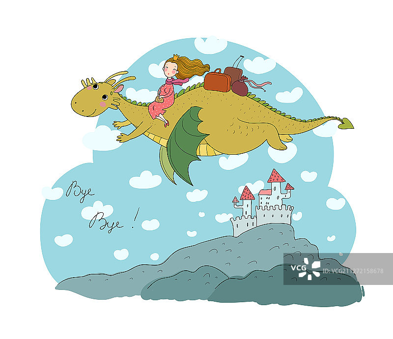 公主骑在龙女王上图片素材