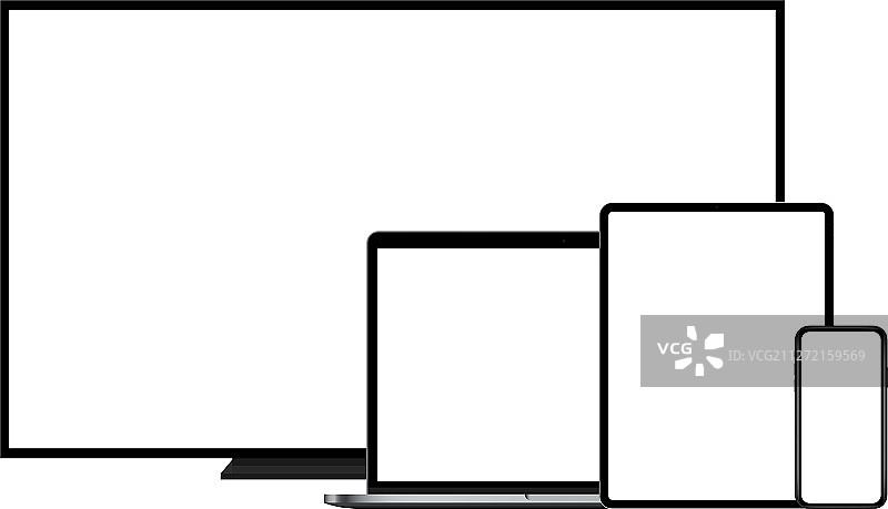 现代设备模型与空白屏幕图片素材