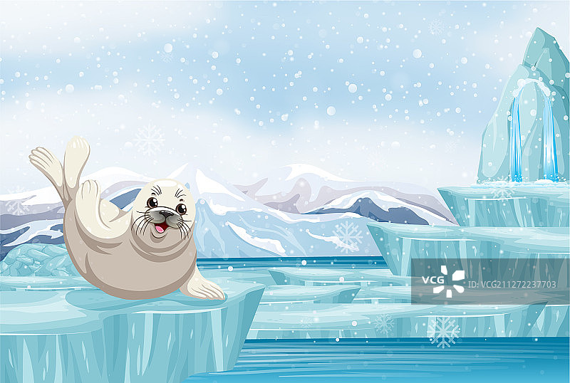 冰上封海豹场景图片素材
