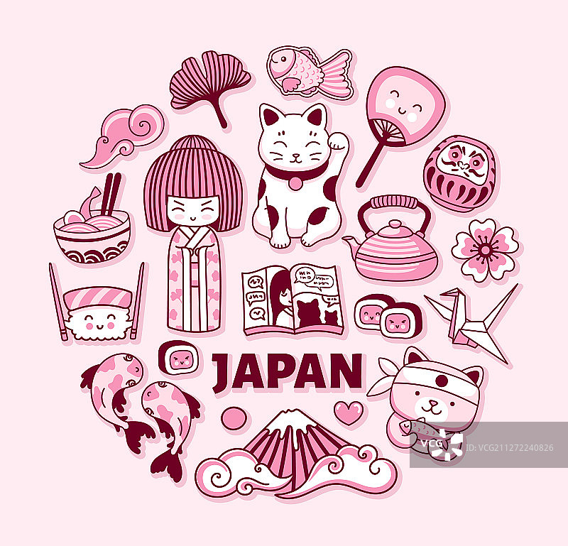 日本旅行主题T恤设计图片素材