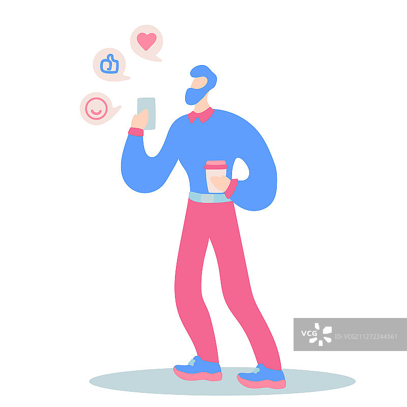 涂鸦人物使用设备图片素材