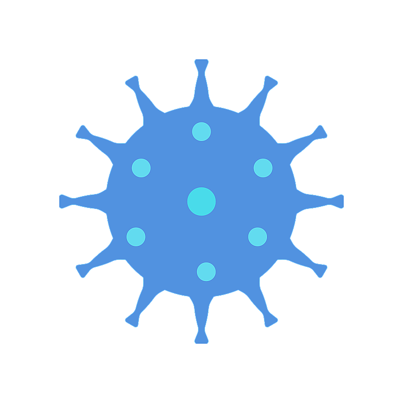 冠状病毒蓝色扁平风线条风小插画图片素材