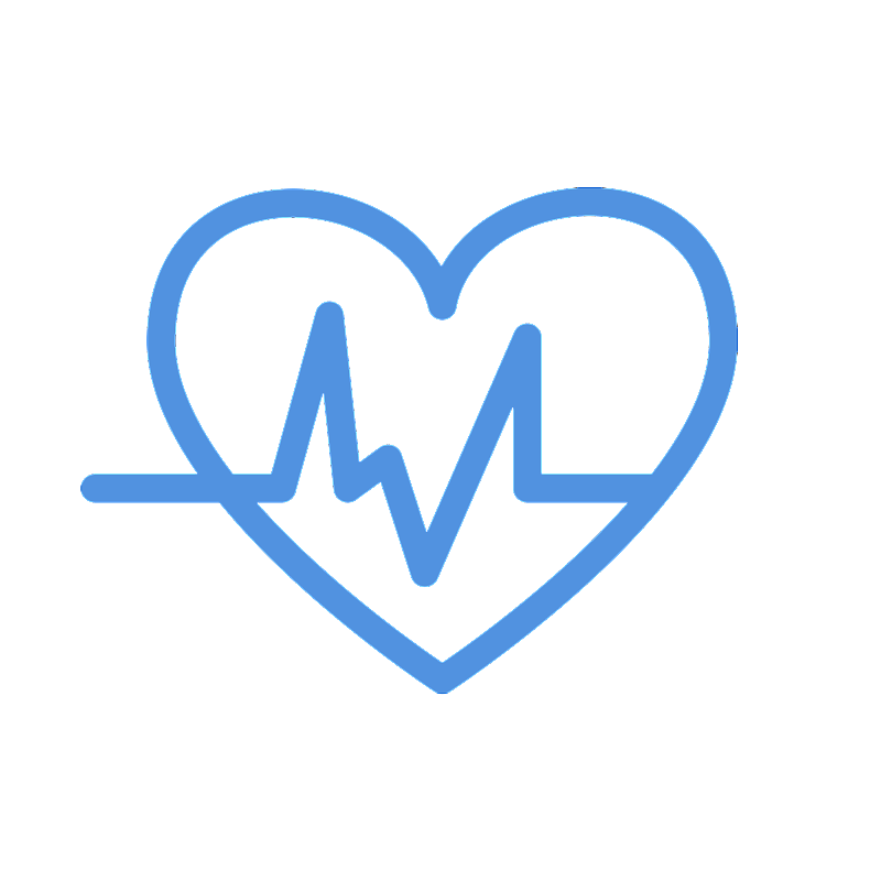 心跳图蓝色扁平风线条风小插画图片素材