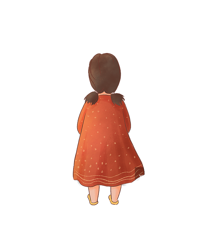 背面视角的女孩图片素材