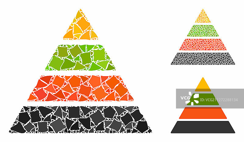 不均匀元素的金字塔马赛克图标图片素材