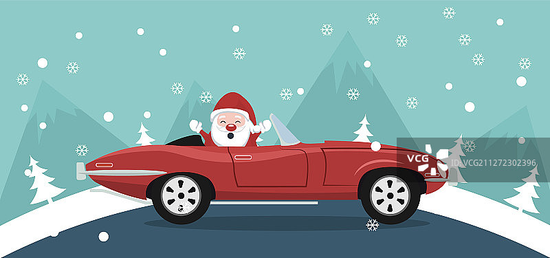 圣诞贺卡设计：经典圣诞老人图片素材