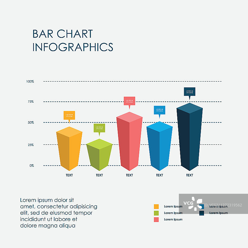 3D扁平条形图信息图元素图片素材
