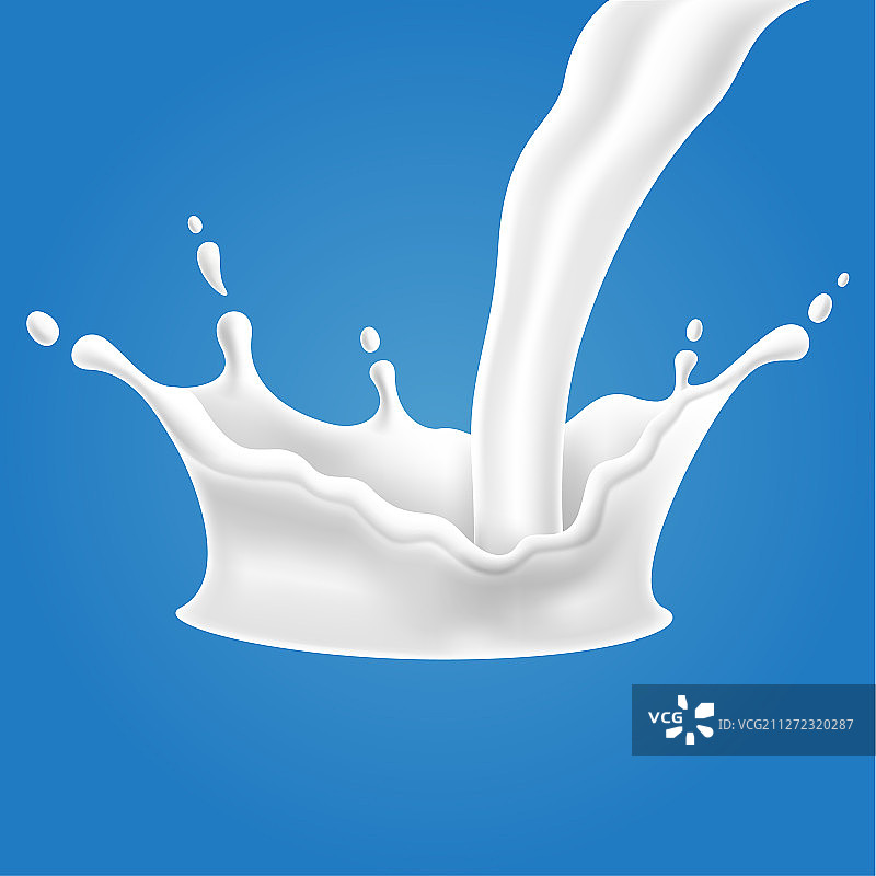 逼真牛奶飞溅和倾倒：天然乳制品图片素材