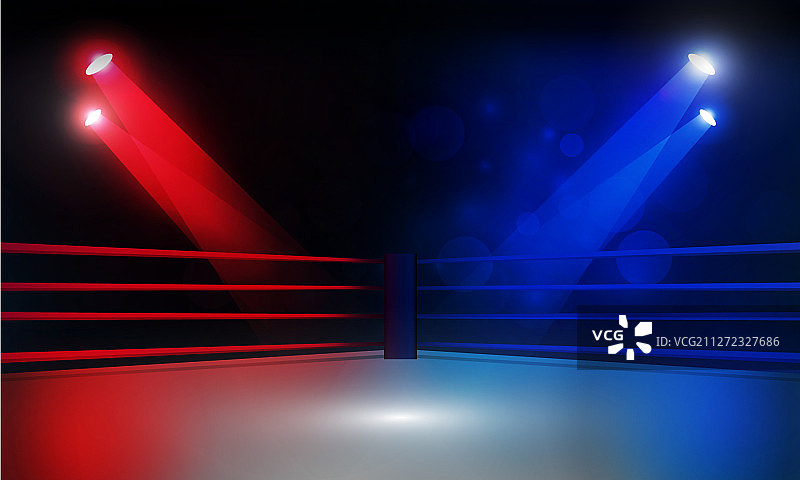 拳击擂台与聚光灯图片素材