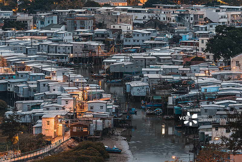 香港大澳渔村棚屋风光图片素材