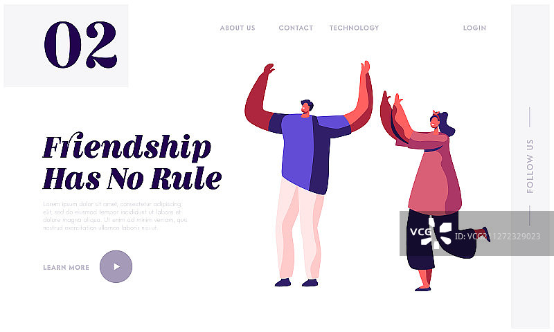 男女之间的友谊网站着陆页图片素材