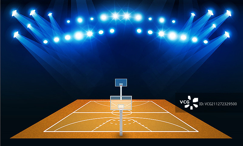 拳击擂台与聚光灯图片素材