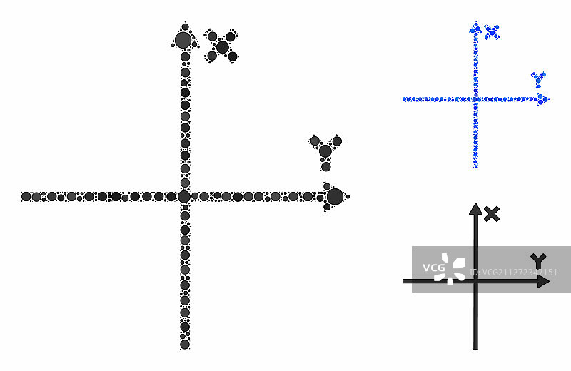 笛卡尔坐标轴圆形组合图标图片素材