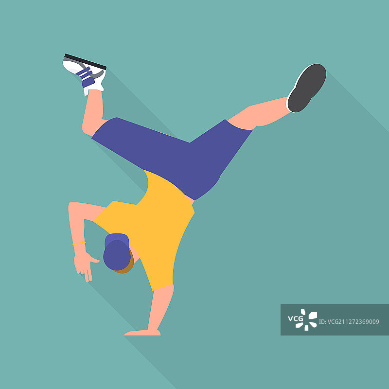 街舞舞者扁平风格图标图片素材