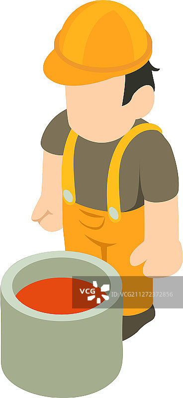 2.5D风格的油漆匠图标图片素材