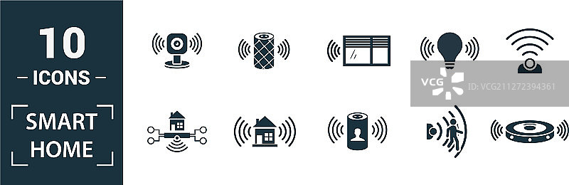 智能家居创意元素图标集图片素材
