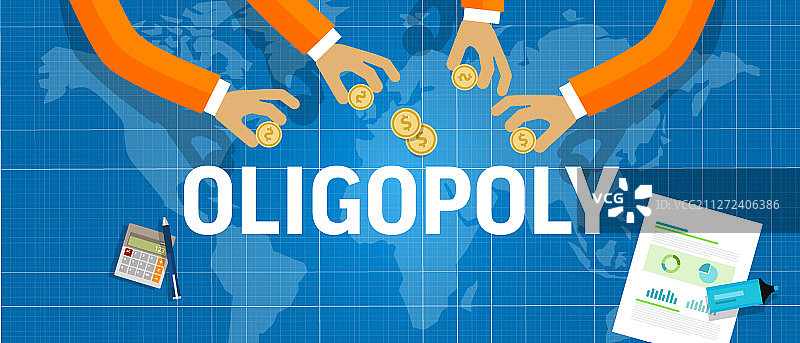 寡头垄断概念：多家公司占据主导地位图片素材