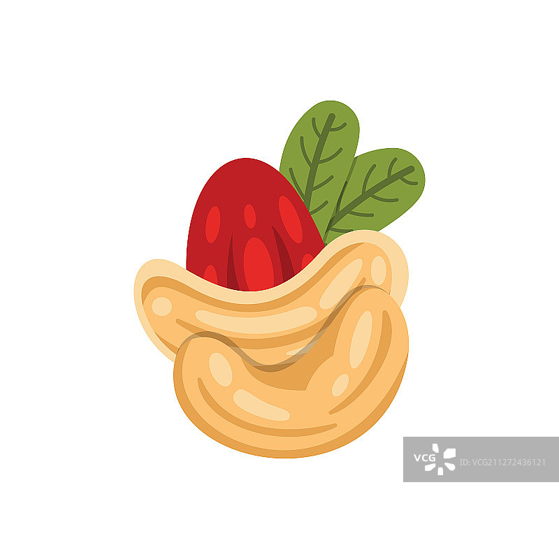 卡通风格腰果图标坚果食品图片素材