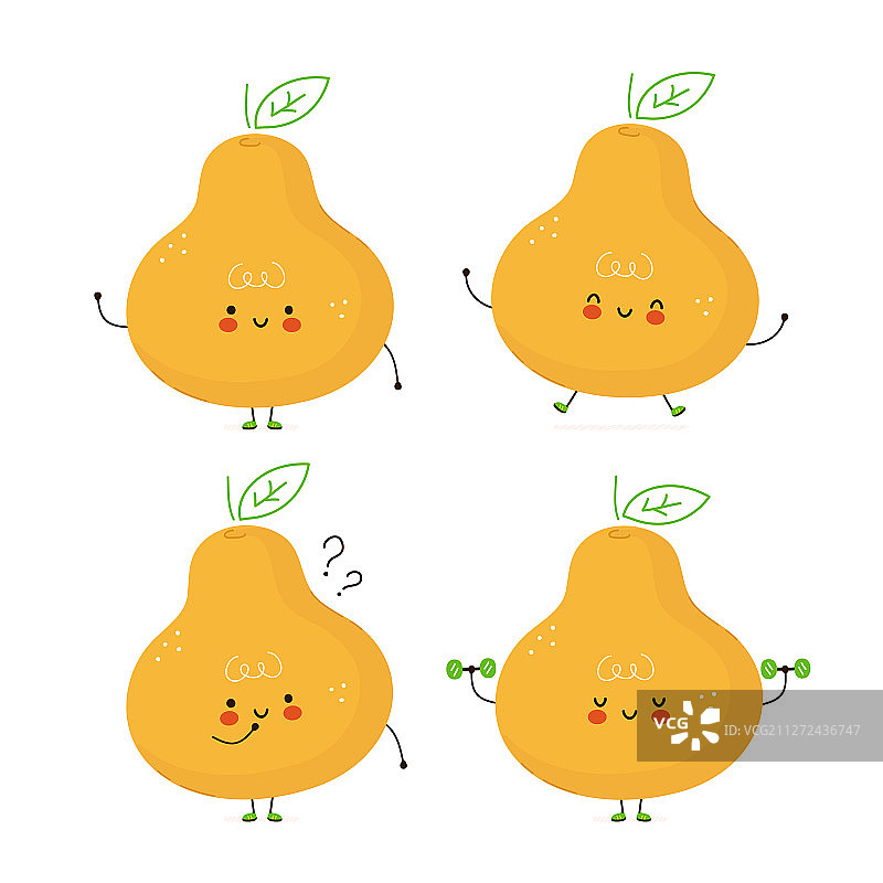 可爱快乐的泥炭果实套装图片素材