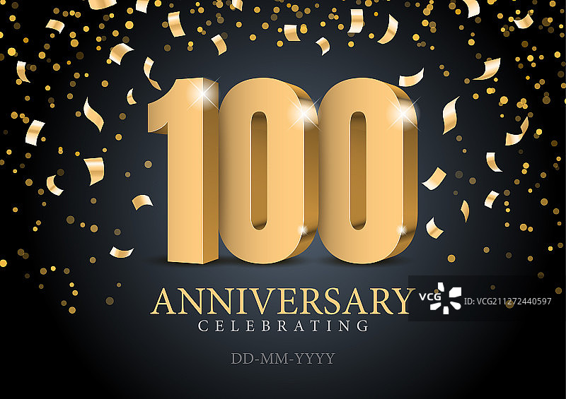周年纪念：红色3D数字100图片素材