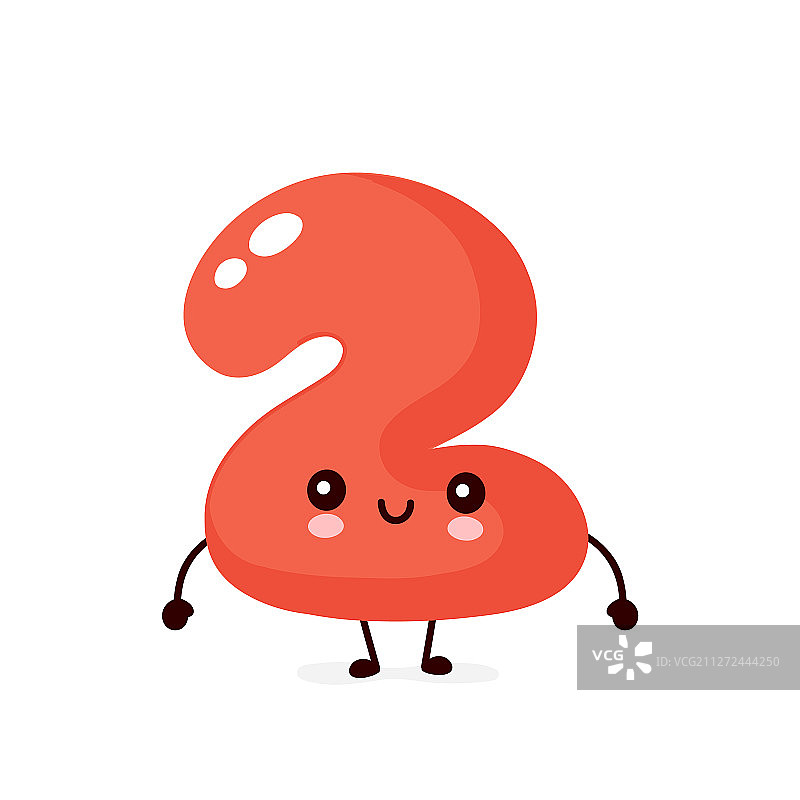 可爱微笑的快乐数字2图片素材